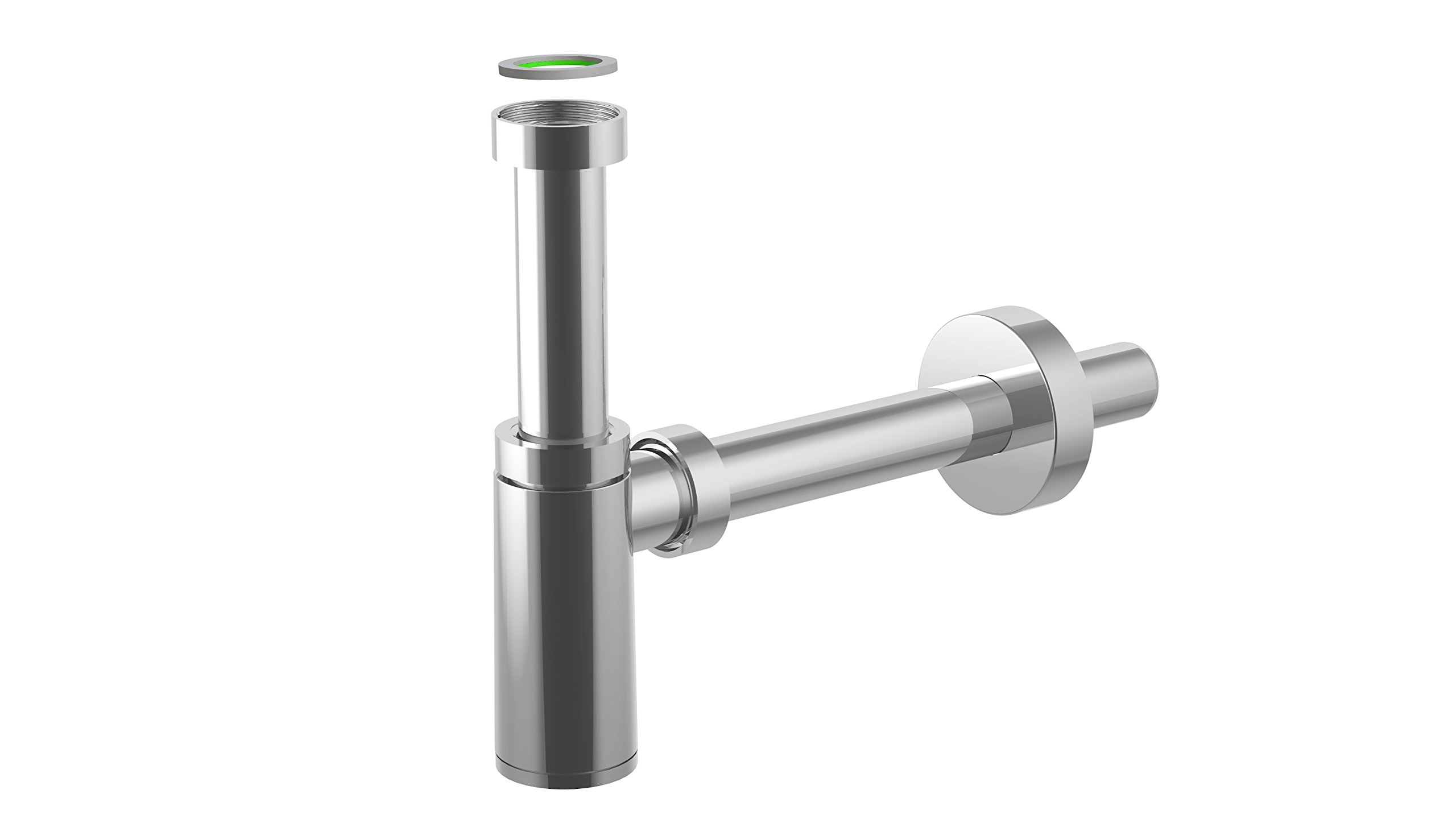 Bonomini Design ABS Odour Trap, DN 32, Chrome-Plated Plastic.