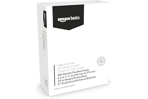 Amazon Basics Multipurpose Copy Printer Paper, 8.5 x 11 Inches , 24 lb, 1 Mega Ream, (800 Sheets), 97 Bright, White