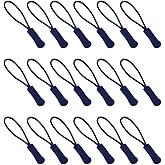 Ruidee 50 Pieces Zipper Pulls Zipper Tabs Zipper Pull Cord Extender Replacement Zipper Pulls for Backpacks, Jackets, Luggage, Purses, Handbags（Navy Blue）