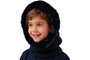 Bamery Winter Kids Balaclava Hat 4-13 Years Boys Girls Knitted Warm Neck Head Cover for Cold Weather