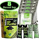 All Natural 100% MOSO BAMBOO CHARCOAL Air Purifier & Odor Removal. Non-Toxic, Fragrance & Chemical Free. Activated Carbon Bags PREVENT MOLD, MILDEW & MOISTURE. Set of 8 Bags (various shapes & sizes)