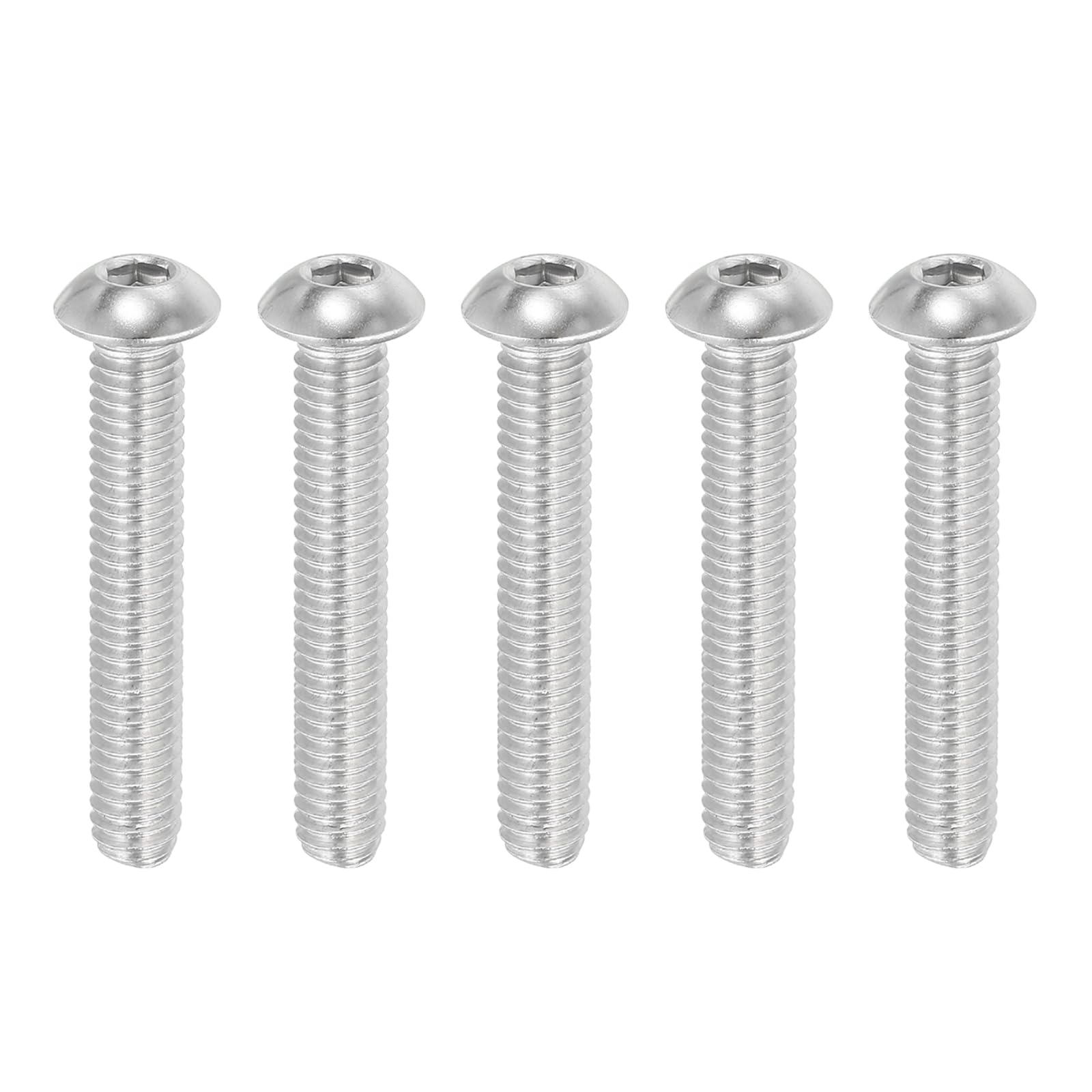PATIKIL 5/16-18x2-1/2" Button Head Socket Cap Screws, 5 Pcs 304 Stainless Steel 18-8 Socket Cap Screw Bolts Allen Hex Drive Full Thread Fine Thread UNC