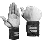 WOD Wear Elastic Wrist Wraps for Powerlifting, Strength Training, Bodybuilding, Cross Training, Olympic Weightlifting, Yoga Support - One Size Fits All