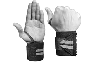 WOD Wear Elastic Wrist Wraps for Powerlifting, Strength Training, Bodybuilding, Cross Training, Olympic Weightlifting, Yoga Support - One Size Fits All