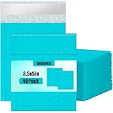 skardeco Bubble Mailers 3.5x5 inch 40Pack Teal Bubble Mailers Self-Seal Padded Mailing Envelopes Bubble Opaque Padded Mailer for Small Businesses to Package and Mail Jewelry Cosmetics#0000