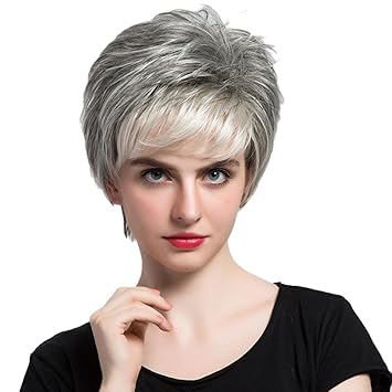Gazechimp 12 Perruque Femme Court Naturel Peluche En Vrai
