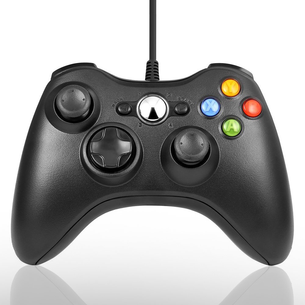 Maexus Xbox 360 Controller, Wired Controller for Microsoft Xbox Slim 360 PC (Windows XP/7/8/10), Android (TV/Phone/Tablet), PS3 - Black