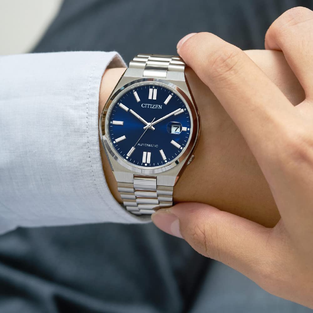 Citizen Automatik Herren Armbanduhr aus Edelstahl in der Farbe Silber-Blau 40mm, Wasserdichtigkeit: 5Bar, NJ0150-81L 7