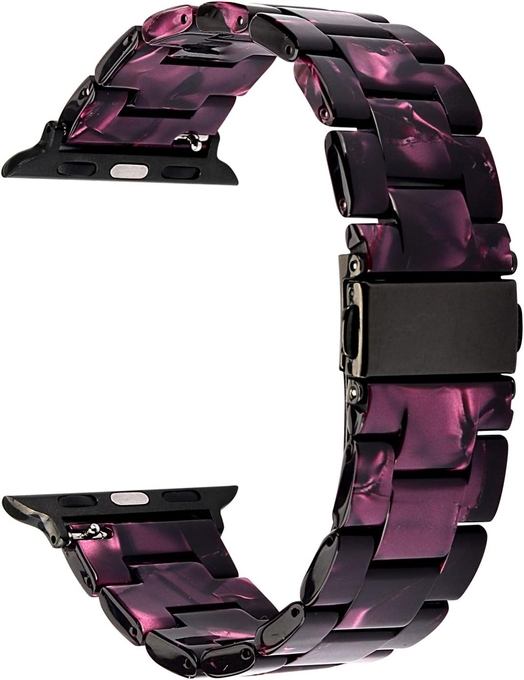 MAIRUI Compatible with Apple Watch Band 44mm 42mm, Series 4/5 Slim Resin Bracelet Wristband Lightweight Strap Replacement for iWatch Series 5/4/3/2/1, Sport/Edition (Violet Marble)