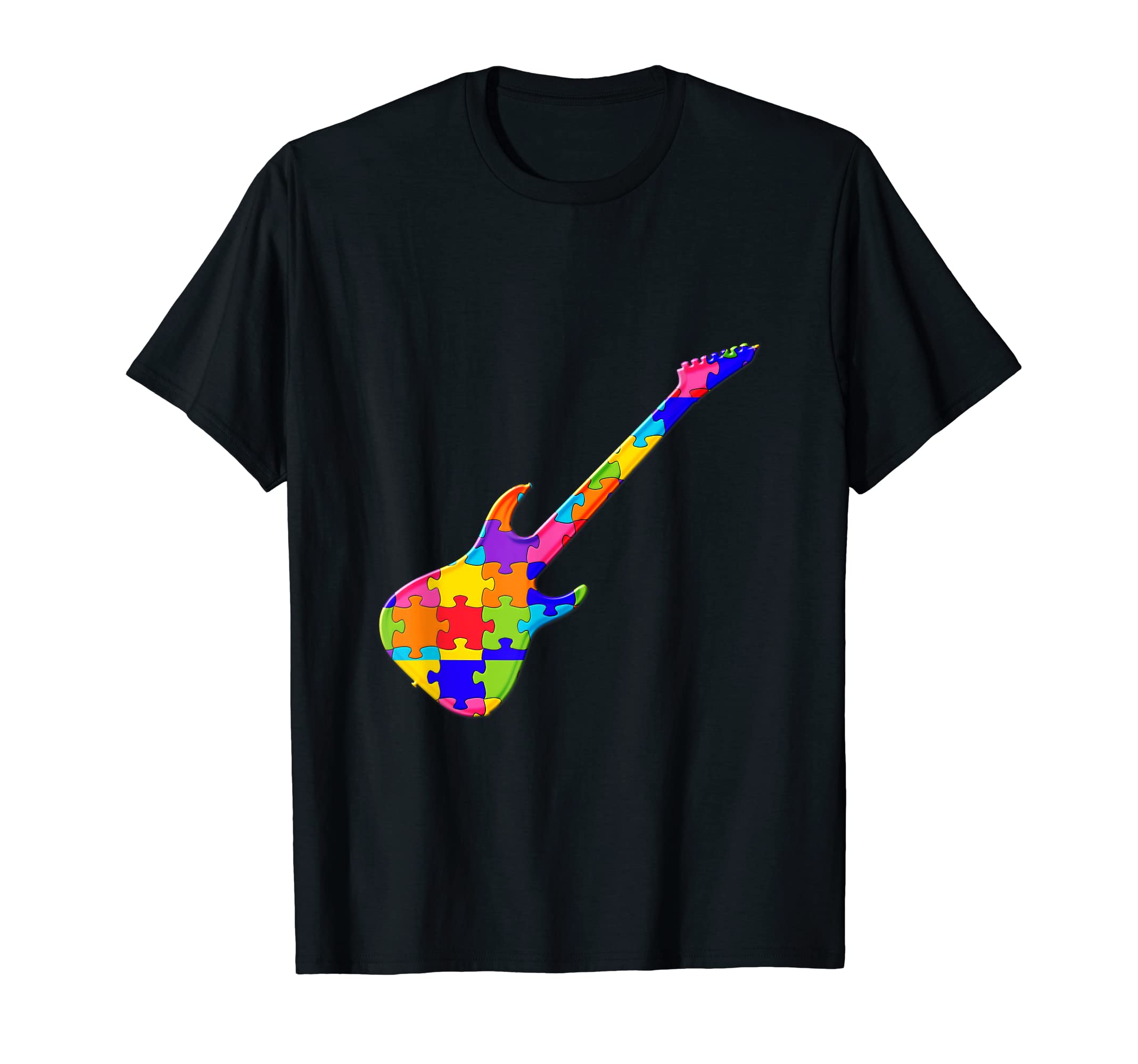 Guitar Ukulele Musical tool Jigsaw Autism Puzzle T-Shirt
