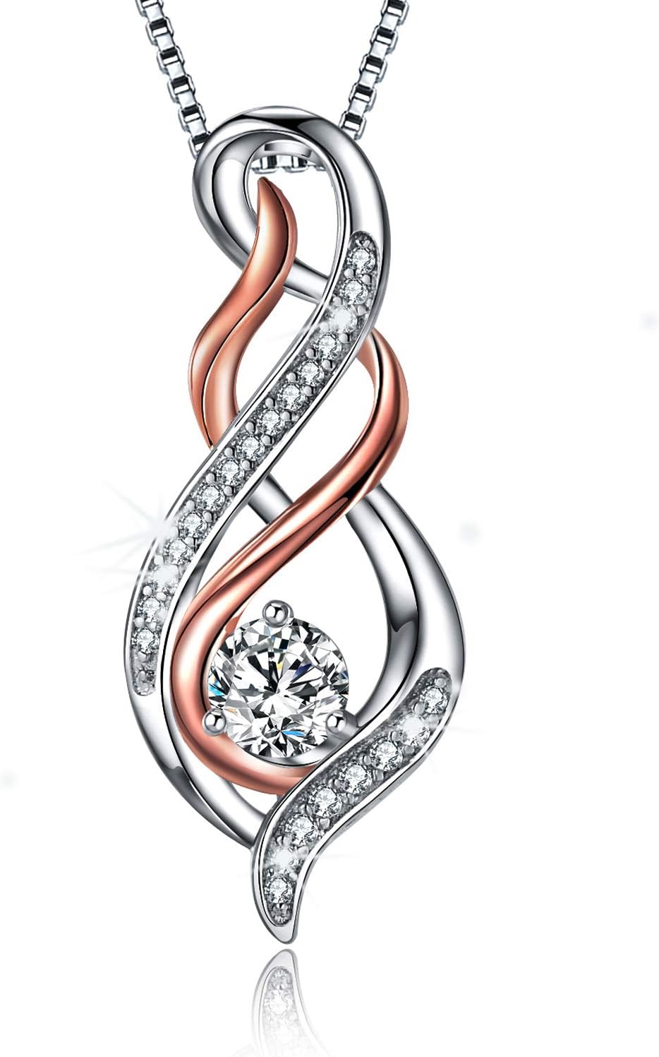 S925 Sterling Silver Infinity Love Heart Flame Engrave Mom Pendant Necklace Bracelet Mother Daughter Jewelry Gifts for Women