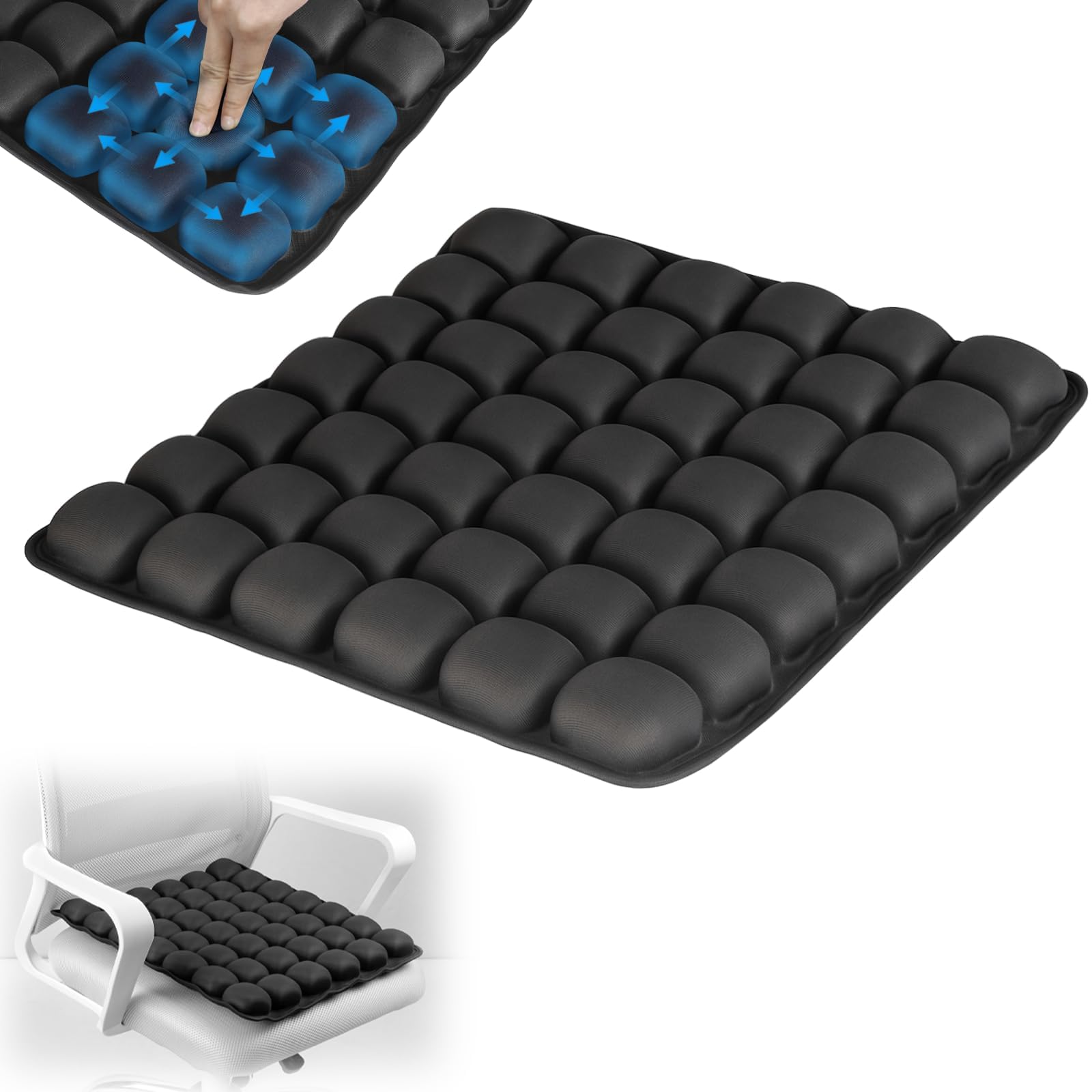 Photo 1 of Sondour Travel Seat Cushion, Airplane Cushion Long Flight, Airplane Gadgets Inflatable Seat Cushions, Portable Airline Cushion With Air Pump, Wheelchair Cushions,Pressure Relief Seat Cushion-1 Black