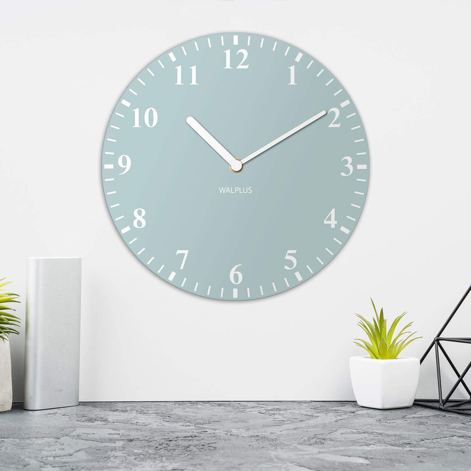 Duck Egg Blue MDF Wall Clock 30cm Analog Face Lightweight Decoration Classic Accents Pastel Colours Modern Home Minimalist Design Bedroom Decor Stylish Living Room Trendy Kitchen Accessories Gift Idea