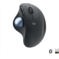 Logitech Ergo M575 Wireless Trackball, Ergonomic Comfort Design, Optical Wireless up to 33 feet 2000 DPI, Bluetooth Technolog