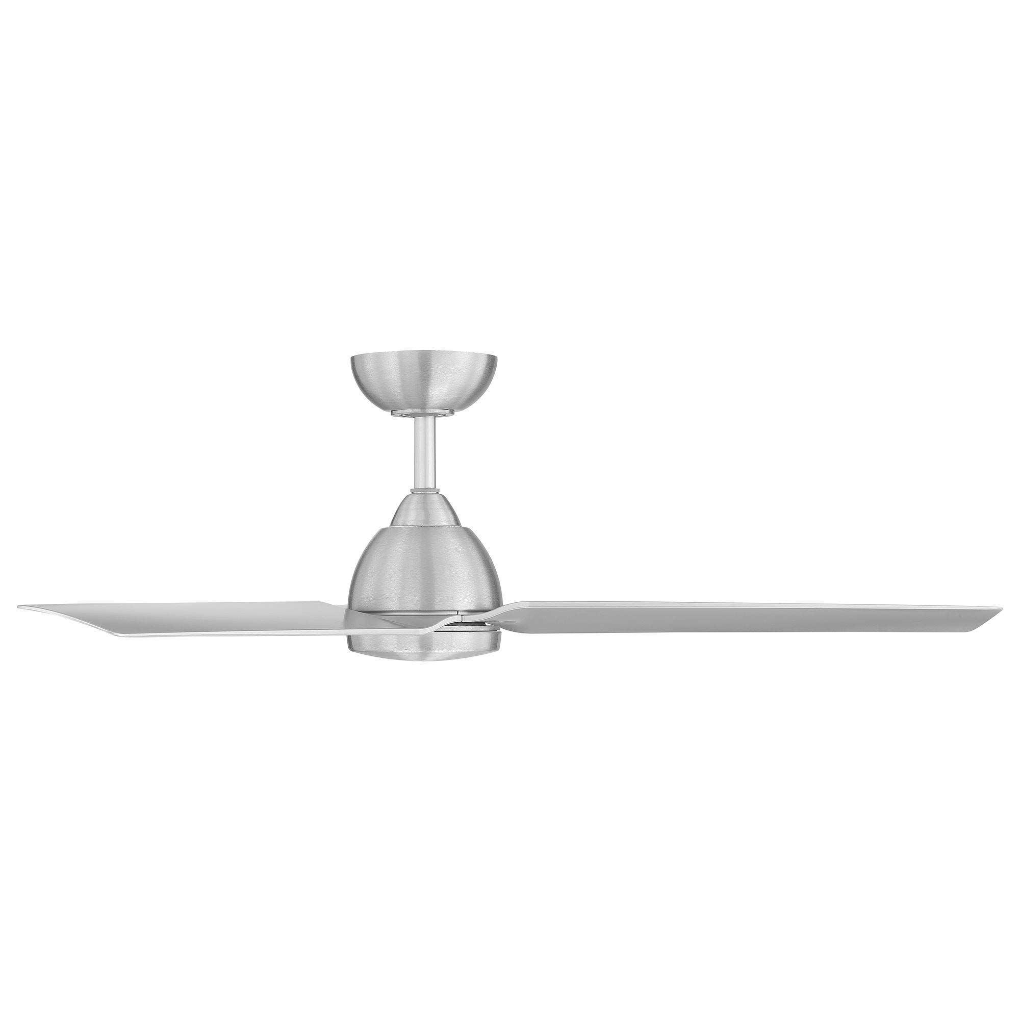 Mocha Indoor/Outdoor 3-Blade Smart Compatible Ceiling Fan 54in Brushed Aluminum with Remote Control and Wall Cradle. Works with iOS/Android, Alexa, Google Assistant, Samsung SmartThings, and Ecobee.
