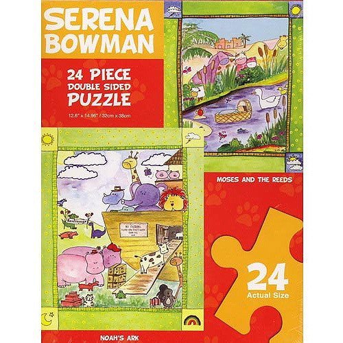 "Noah s Ark" & "Moses and the Reeds" Double Sided Puzzle by Artist Serena Bowman
