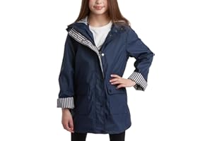 URBAN REPUBLIC Girls Rain Jacket - Wind Resistant Waterproof Slicker Shell Lightweight Kids Rain Coat with Pockets (7-16)