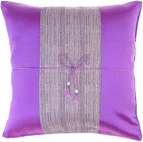 Avarada Striped Crepe Throw Pillow Cover Decorative Sofa Couch Cushion Cover Zippered 18x18 Inch (45x45 cm) Purple