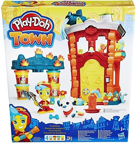 PLAY-DOH Town Firehouse Playset (Multi-Colour), Multicolor