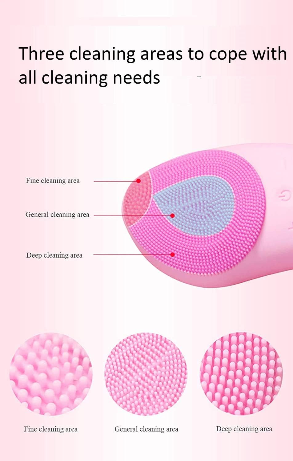 2 in 1 Sonic facial cleansing brush with face massager exfoliation Electric Rechargeable Polisher Scrubber (Facial Cleansing Brush - Image 5