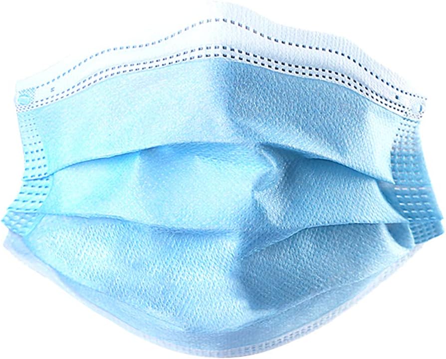 50Pcs Disaposable 3-Ply Medical Mask, Surgical Face Masks with Elastic Earloop, Dust & Filter Safety Mask, One Size Fits for Adults and Children