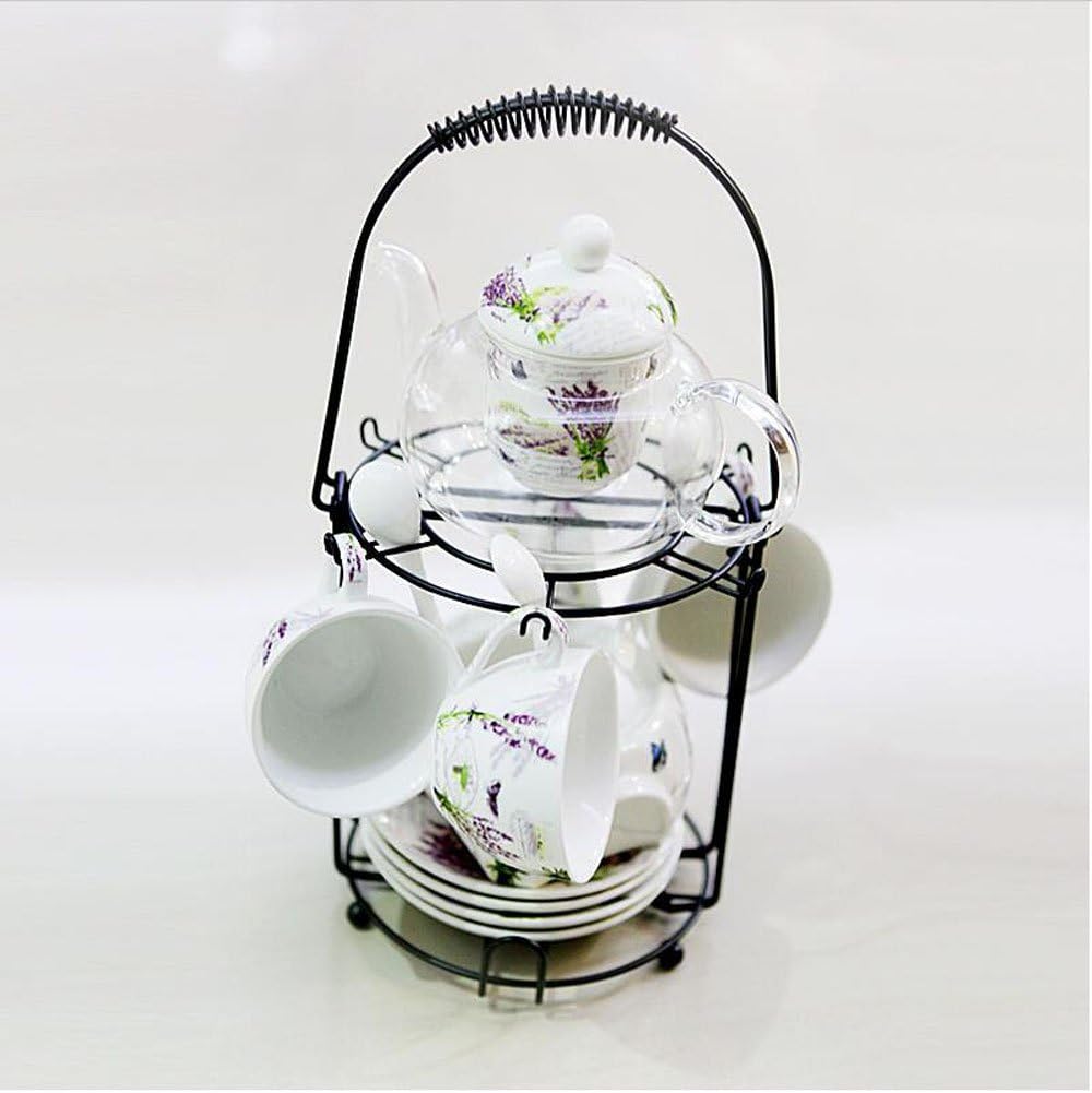 Wire rack for organizing 6*saucers & 6* cups &1* teapot or coffee pot