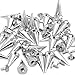 RUBYCA 25MM 30 Sets Large Metal Big Tree Spikes and Studs Metallic Screw-Back for DIY Leather-Craft Silver Color