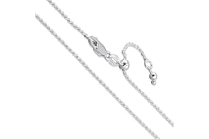 SAC SILVER Sterling Silver Diamond-Cut Rope Chain 1.1mm 1.5mm 1.7mm 2mm 2.5mm Solid 925 Italy New Necklace