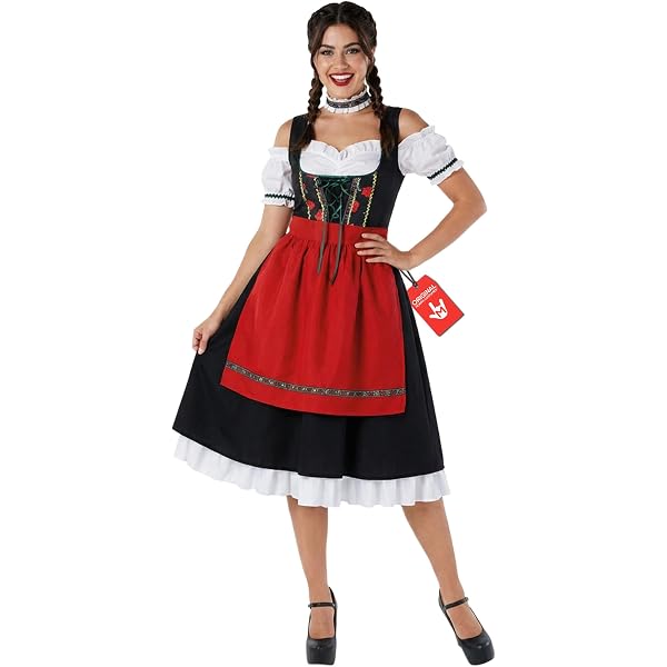 Vestido Tirolés Medieval Para Mujer Y Niño – Disfraz De Granja Bávaro Para Oktoberfest Y Fiestas De Cosplay