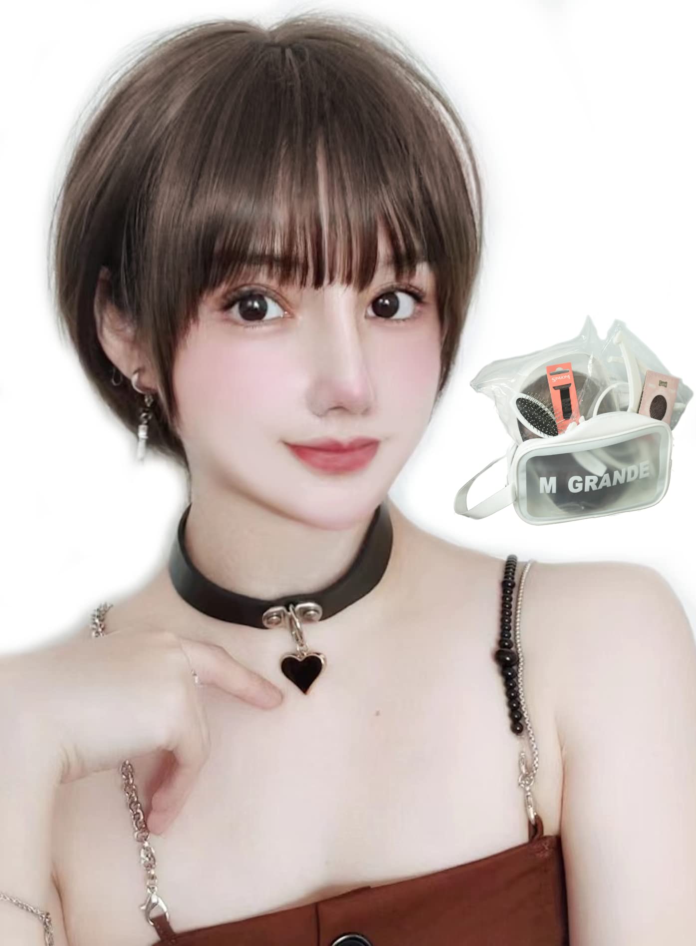 Photo 1 of MGRANDE wig premium line ? active top stylist produce ? 6 items set inner color line women's original wig semi-long small face effect?moka brownsh DY08C?