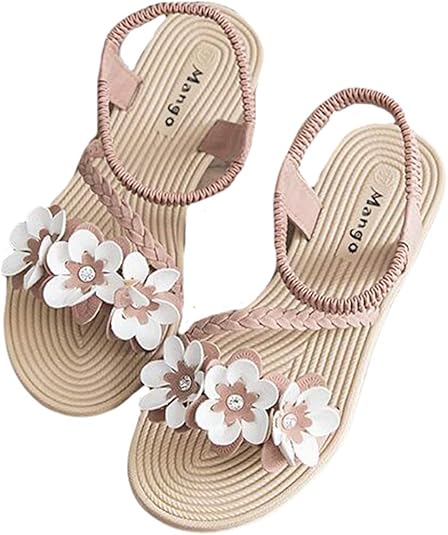 Amazon Piite 学生サンダル レディース シューズ ローマサンダル カジュアル ビーチサンダル花飾り 歩きやすい 滑り止め サンダル スポーツ ファッションサンダル 森ガール かわいい Piite シューズ バッグ