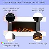 Klarstein Electric Fireplace 2000W LED Flame White Mantel Suite Heater Remote view 2