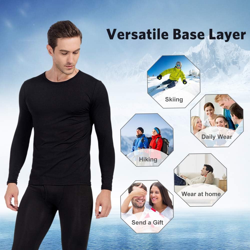 MANCYFIT Thermal Underwear for Men Long Johns Set Fleece Lined Ultra Soft at  Men’s Clothing store