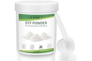 Hem Dgpsy DTF Powder White 600g /21Oz,Work with DTF Transfer Film and DTF Printer for Digital Prints on Any Color and Material Fabric Include Polyester Cotton T-Shirt Textile