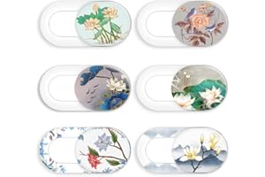 FADYRAYE Laptop Camera Cover Slide Cute Flower 6 Pack, Webcam Cover Slide Phone Camera Cover, Ultra-Thin Computer Camera Cover Slide Blocker Slider Fits iPhone MacBook Laptop, Desktop, PC, Tablet