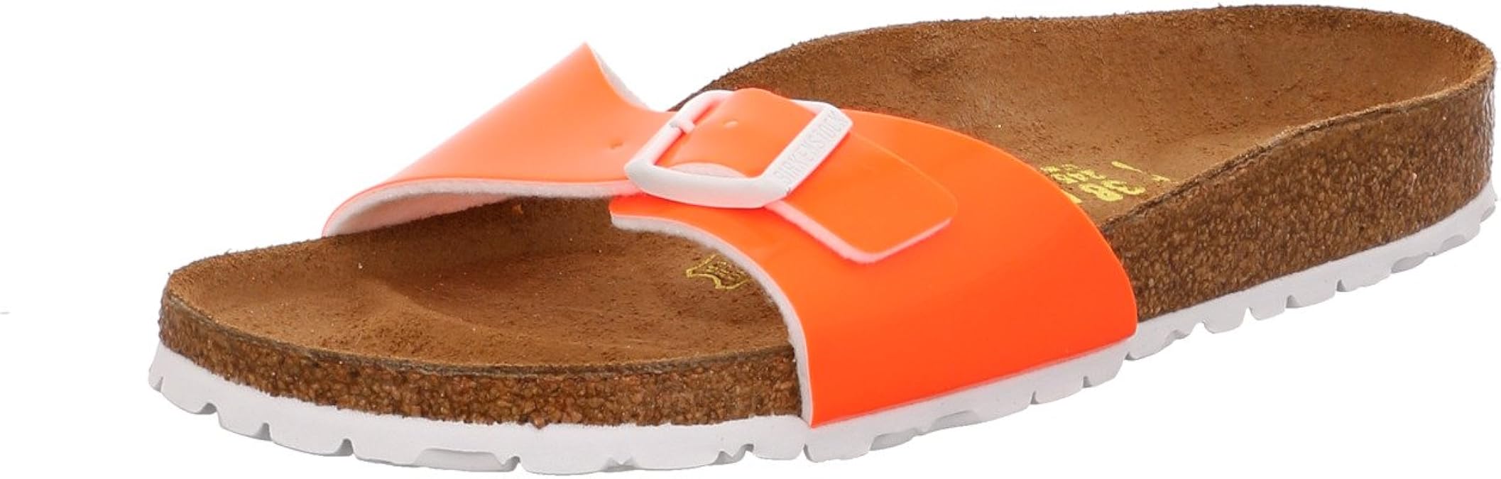 Birkenstock womens Madrid in Patent Neon Orange from BirkoFlor Sandals