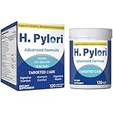 H. Pylori Capsules with 100 Billion CFU, Mastic Gum, Berberine, Lactobacillus Reuteri, Zinc Carnosine & Green Tea | for Stomach Comfort, Gastritis, Digestion, Gut Microbiome & Gut Health | 120 Count
