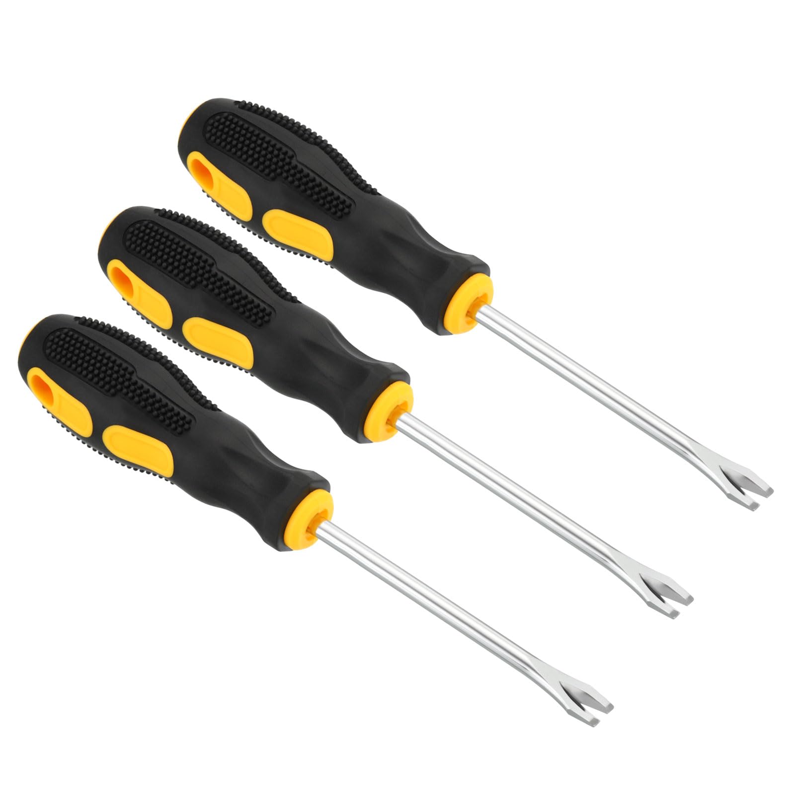 PATIKIL Upholstery Staple Remover, 3Pcs 4" V Straight Construction Staple Puller Staple Nail Tack Tool for Furniture Wooden Floor Photo Frame, Yellow