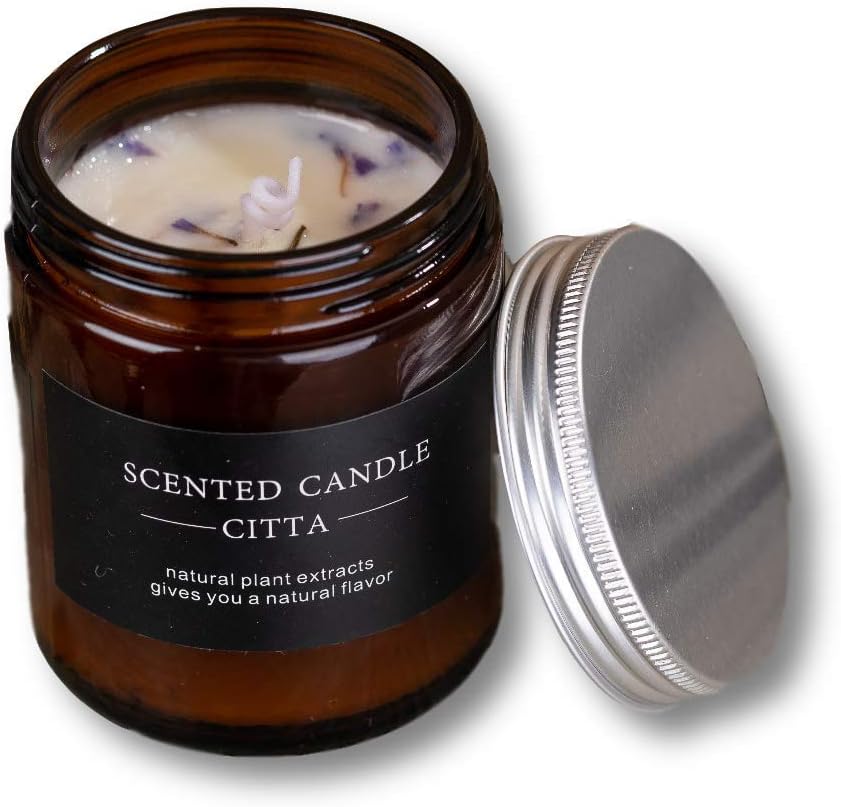 CITTA Candle Brown Bottle Scented Candle,Lavender Thyme15oz Home & Kitchen