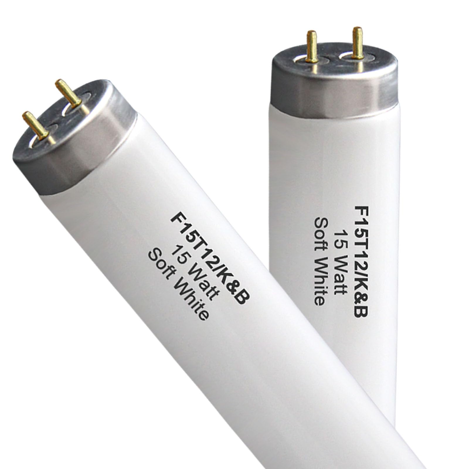 Photo 1 of 4 Pack F15T12/K&B Soft White,T12 15W 18Inch Linear Fluorescent Bulb,Replacement for Philips 141465 F15T12/WW,G13 Medium 2-Pin Base,3000K