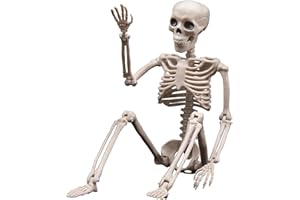 EUOLOAR 3FT Halloween Skeleton Decorations Outdoor Indoor, 36" Realistic Full Body Movable Posable Joints Skeleton for Haunted House, Graveyard, Patio Lawn, Yard Garden Party Prop Decor