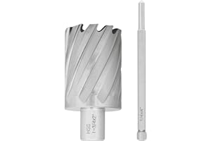 Accusize Industrial Tools 1-3/4 inch x 2 inch Cutting Depth H.S.S. Annular Cutter with 1 Pc Pilot Pin, 2081-2033Pin