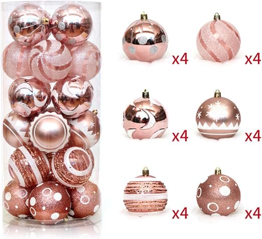 Abcidubxc Lot De 24 Boules De Noël Peintes Incassables 6 Cm