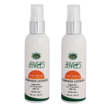 Jovees Water Resistant Sun Screen Fairness Lotion SPF 25 (100ml)- Pack of 2