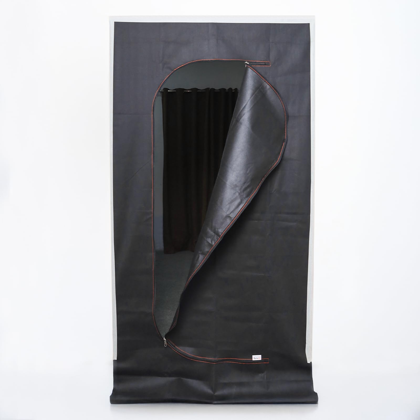 Pack of 2 Anti Dust Door Cover Zipper Sheets for Decorating and Painting Size 220 cm X 110 cm with Double Puller, Heavy Duty Polypropylene Fabric Door Protective Drop Cloth Sheet for DIY Projects