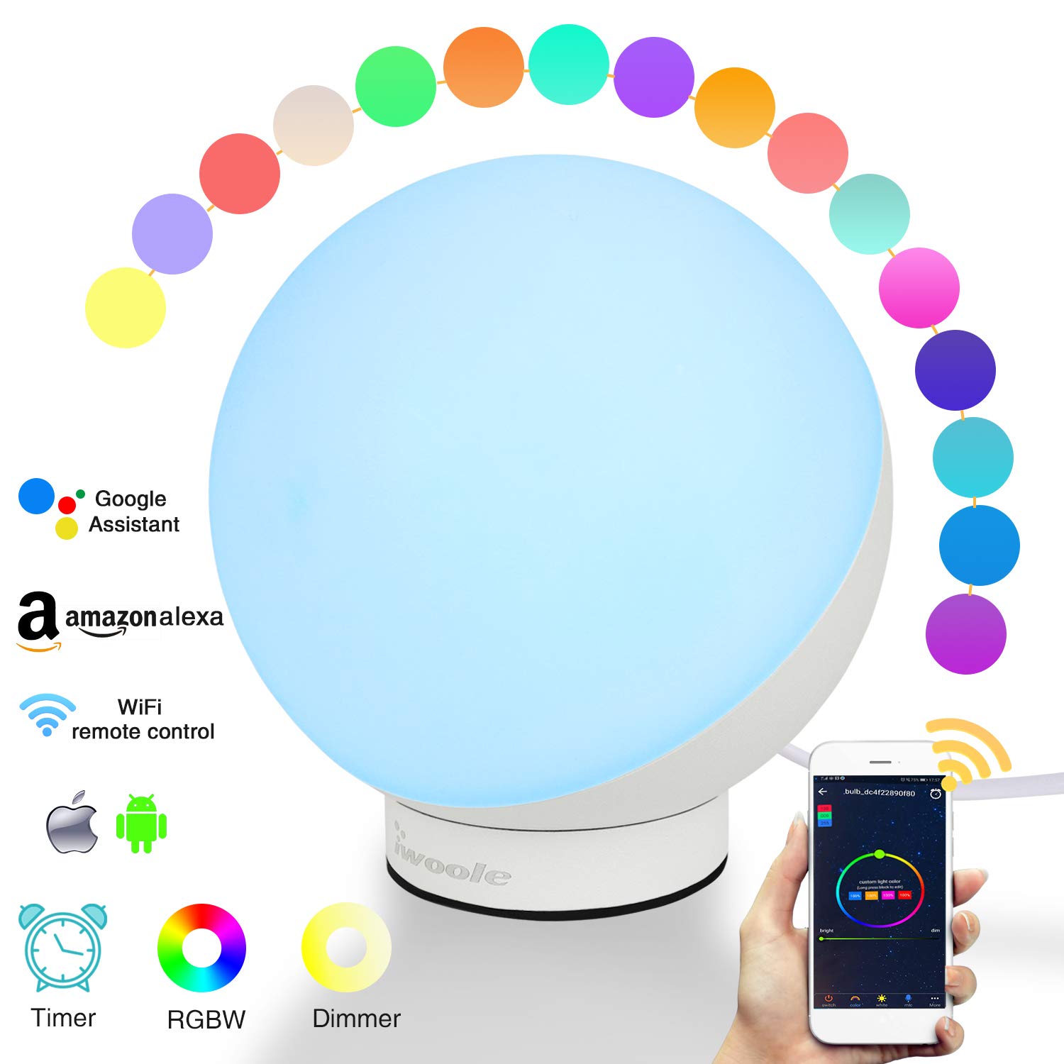 注目ブランド スマートwifiテーブルランプ 赤ちゃん用ナイトライト 調光機能付き ラウンドled Rgb 保育園ライト Amazon Alexa対応 Google アシスタント リモートコントロール カラフルナイトランプ 子供部屋 B07mndmcxl 高い品質 Www Elprincipal Cl