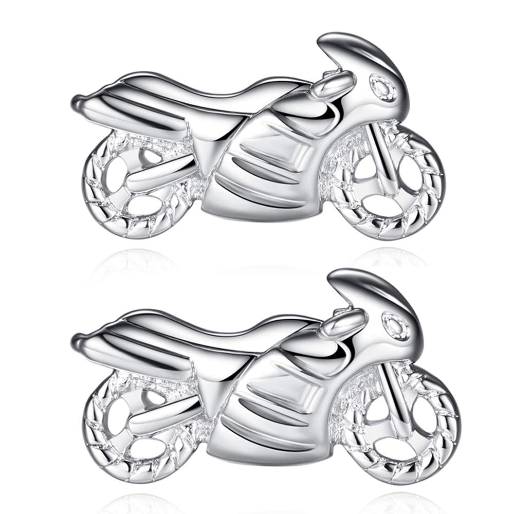 HONEY BEAR Motorcycle Motorbike Cufflinks for Mens - Silver Racing Wedding Shirt Suit (2)
