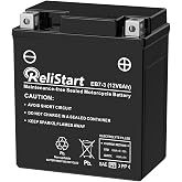 Relistart 12V 6AH Battery, Rechargeable Maintenance Free SLA AGM Motorcycle Battery