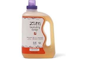 Indigo Wild Zum Clean Laundry Soap - Plant-Based Liquid Laundry Soap - Contains Baking Soda, Essential Oils & Saponified Coconut Oil - Patchouli Scent - 64 fl oz