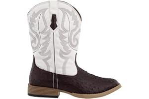 ROPER Mens Bumps Ostrich Square Toe Casual Boots Mid Calf - Brown, White